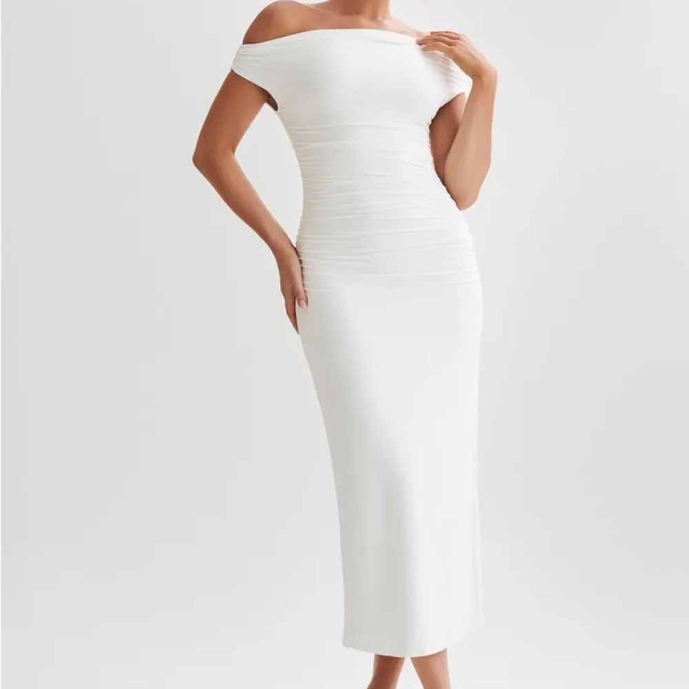 NWT Meshki Alayna Recycled Nylon Midi Dress - White - Size 12/XXL